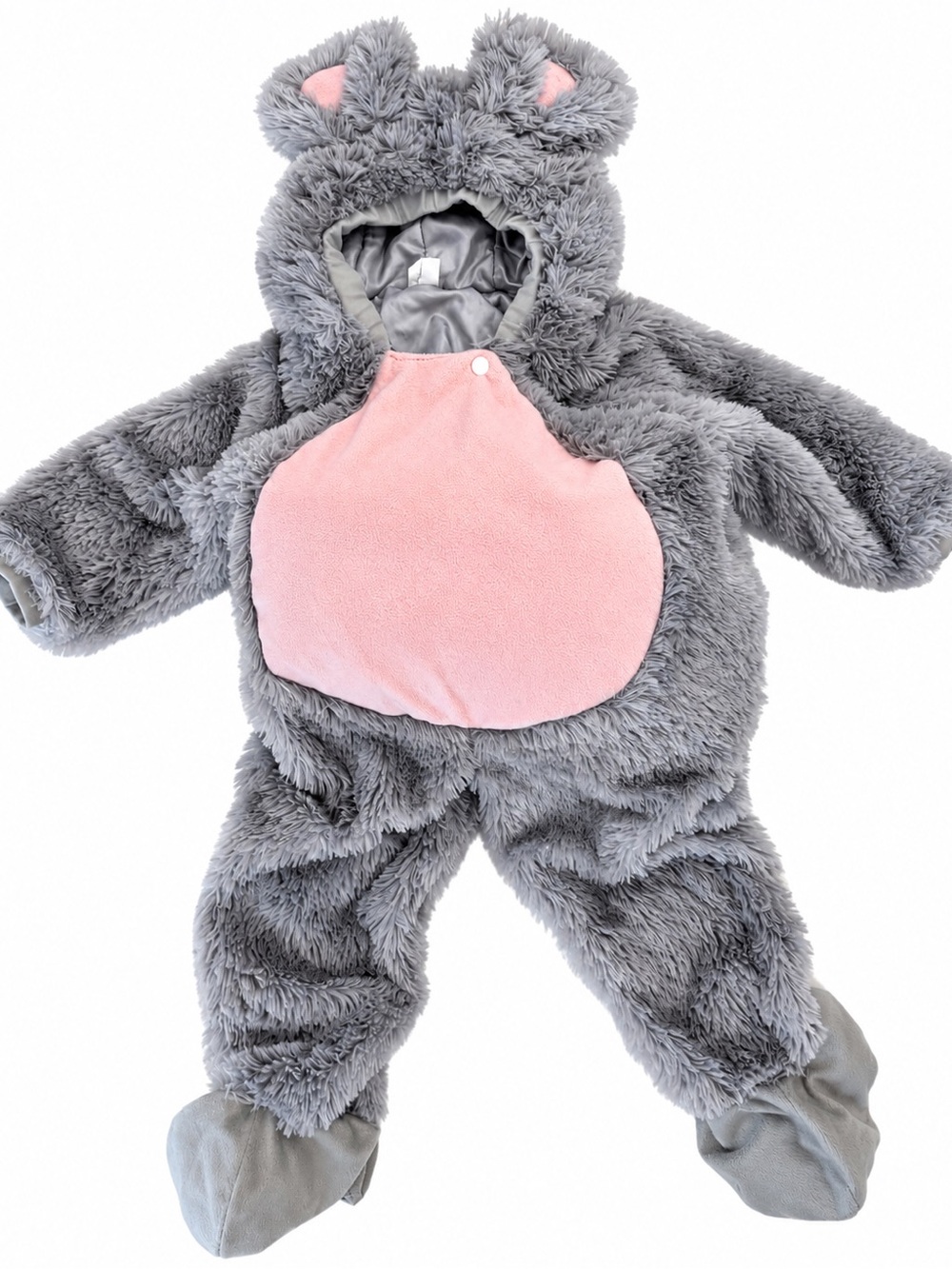 Mouse Halloween Costume Winter Thick Warm Stuffing Zip Hood Size 3T 4T
